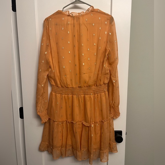 NSR Orange and Gold Dotted Dress - Picture 3 of 4